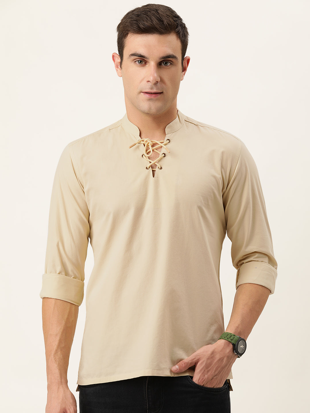 Men Lemon Slim Fit Solid Kurta