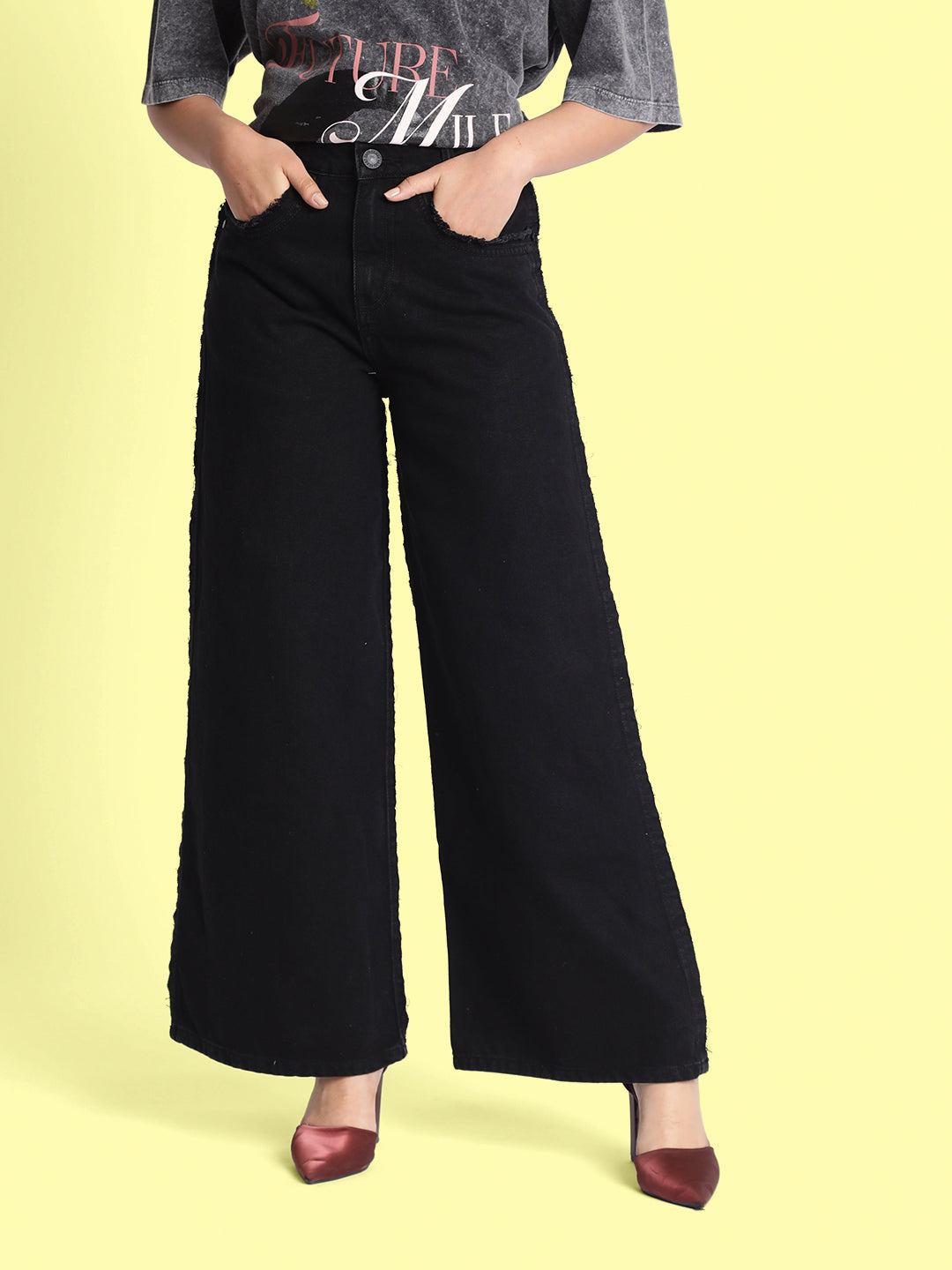 Women’s Black Wide Leg Jeans