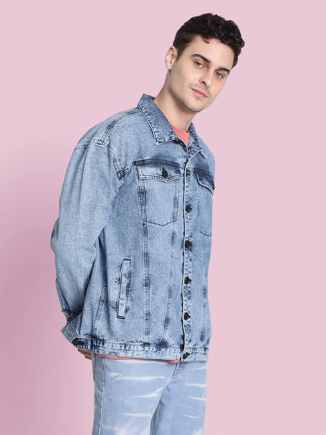 Gender fluid Same Same but different Detachable Back Print Panel Denim Jacket