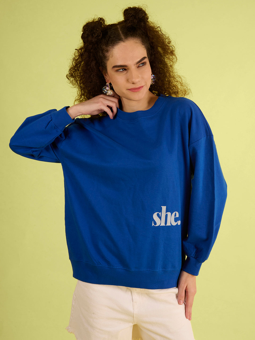 Women's Over Size Royal Blue Sweatshirt