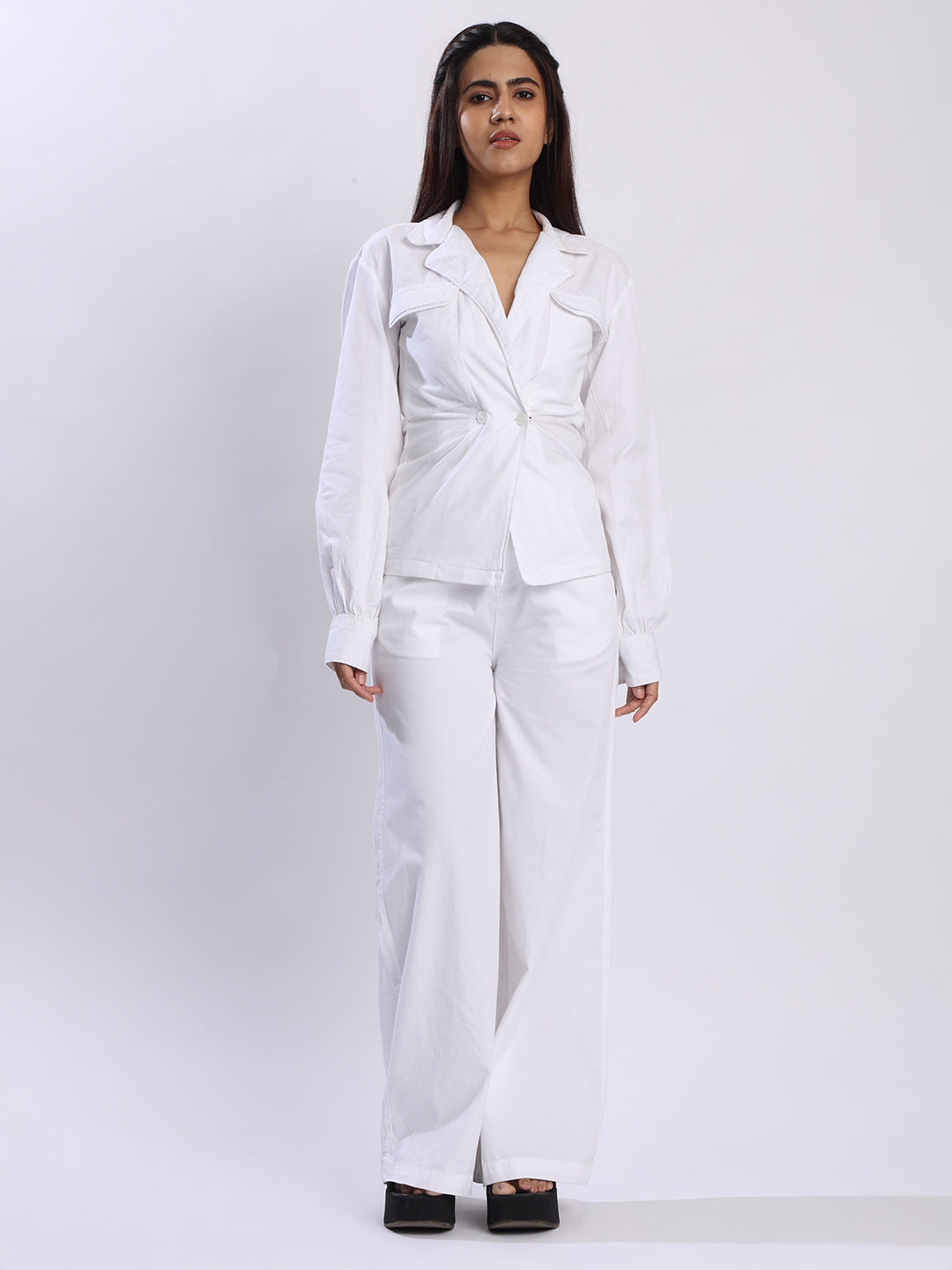 Women White Casual Co-Ord Set