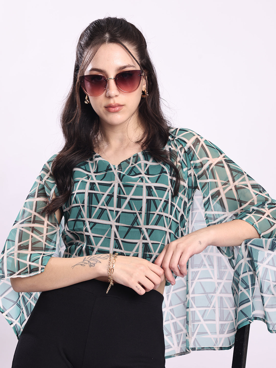 Women Green Kaftan Multipurpose top