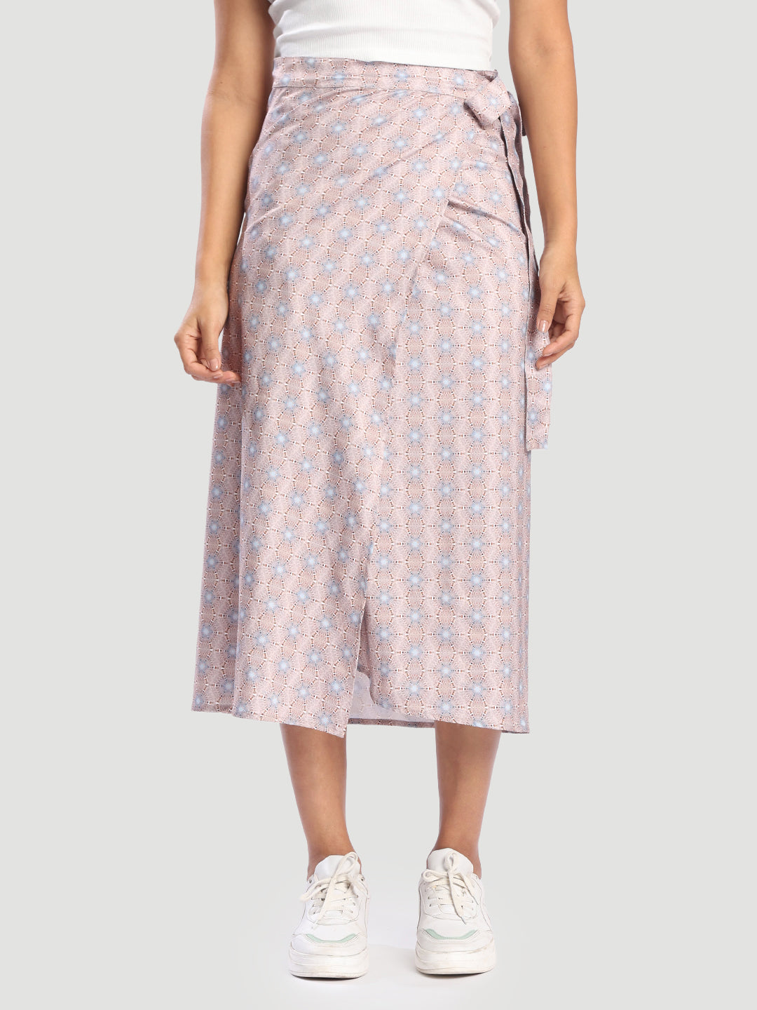 Women Printed Wrap-Around Maxi Skirt