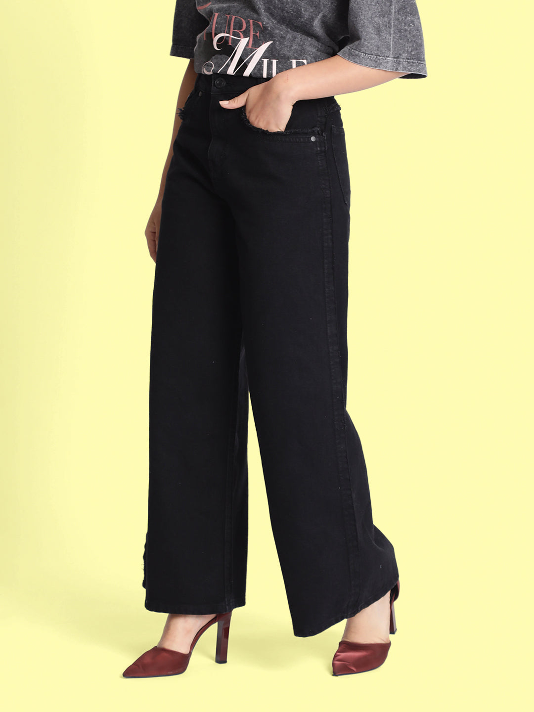 Women’s Black Wide Leg Jeans