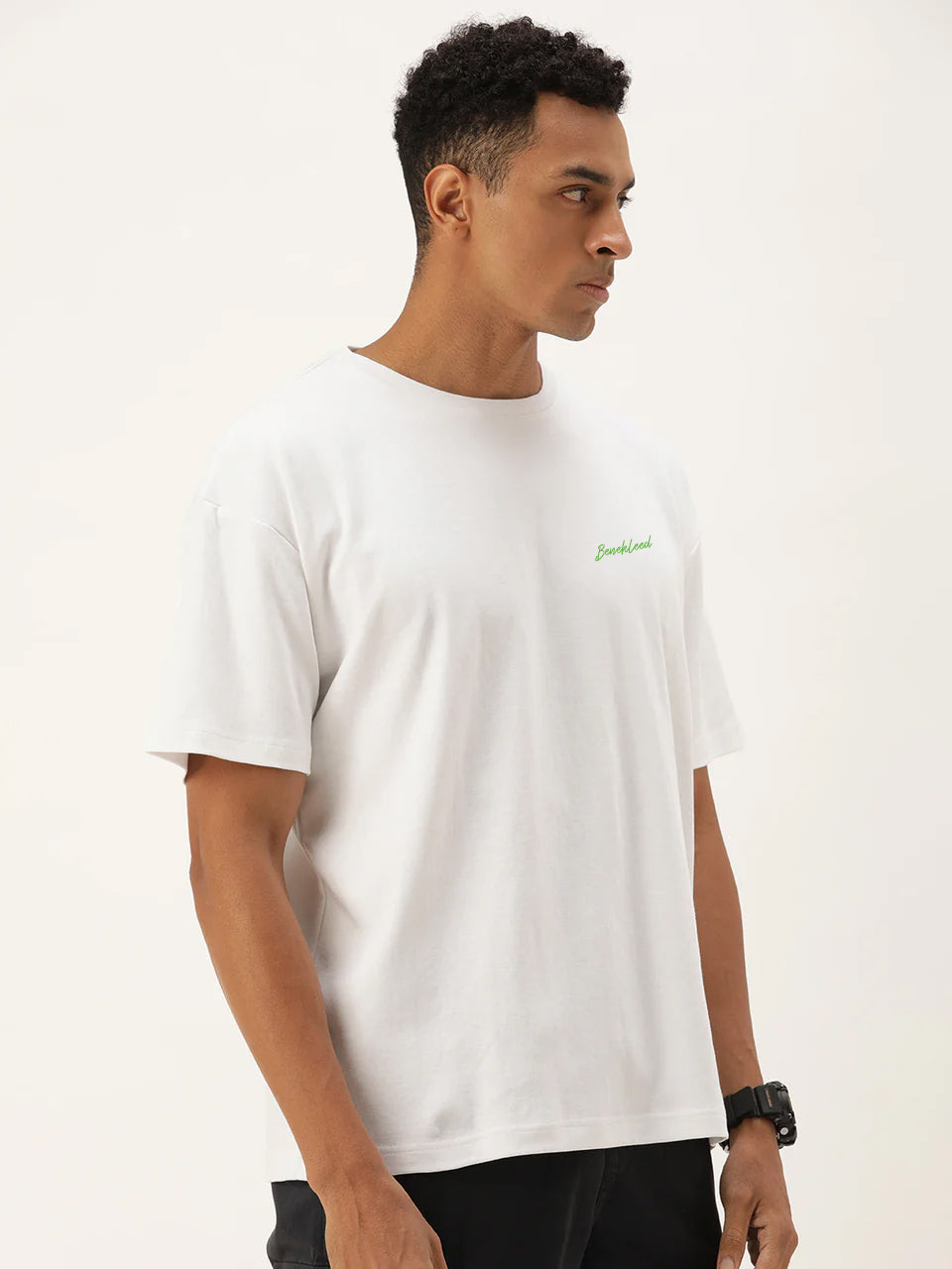 Men White Oversize Embroided T Shirt
