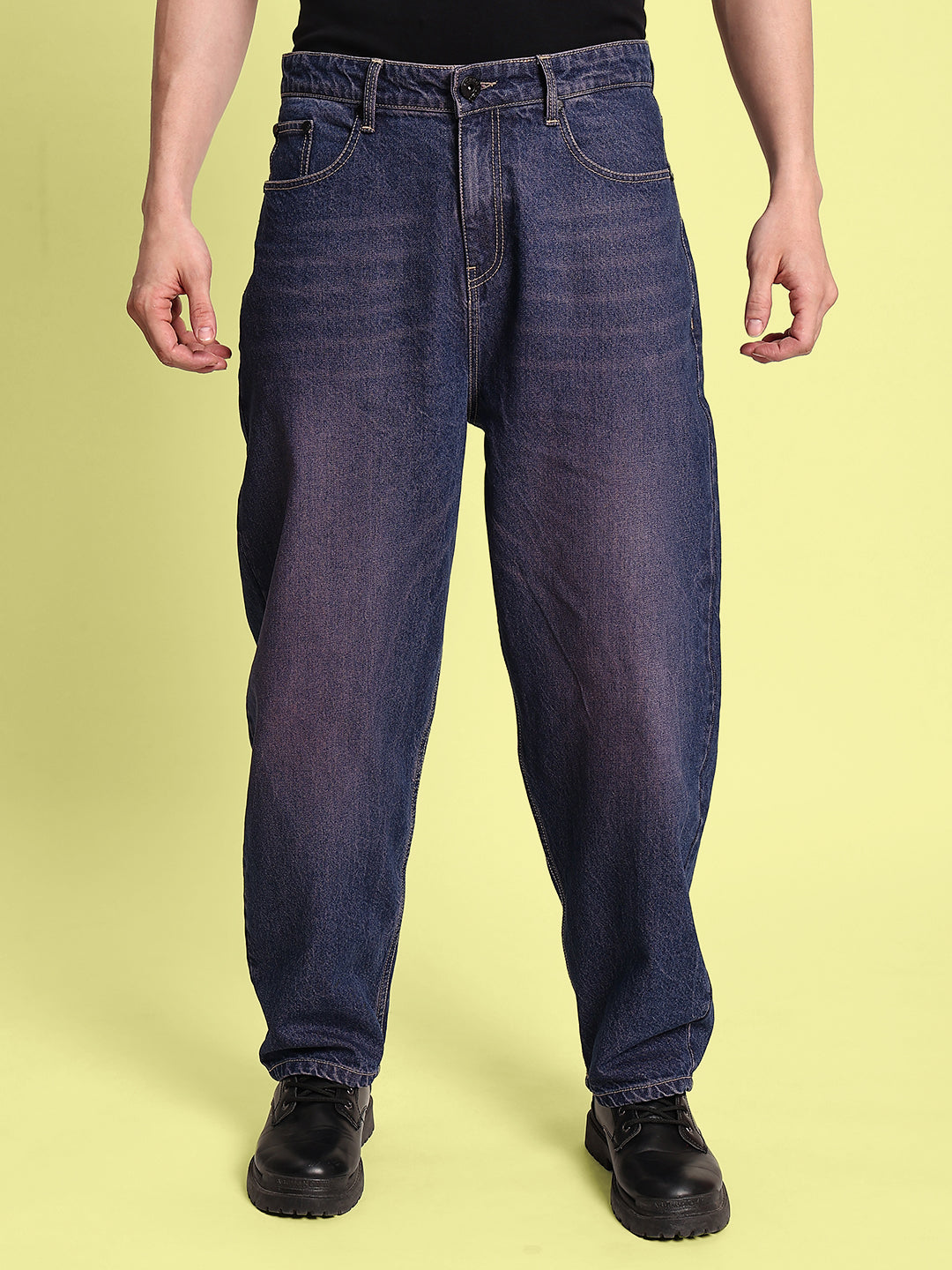 Men Mid-Rise Tinted Washed Baggy Fit Jeans