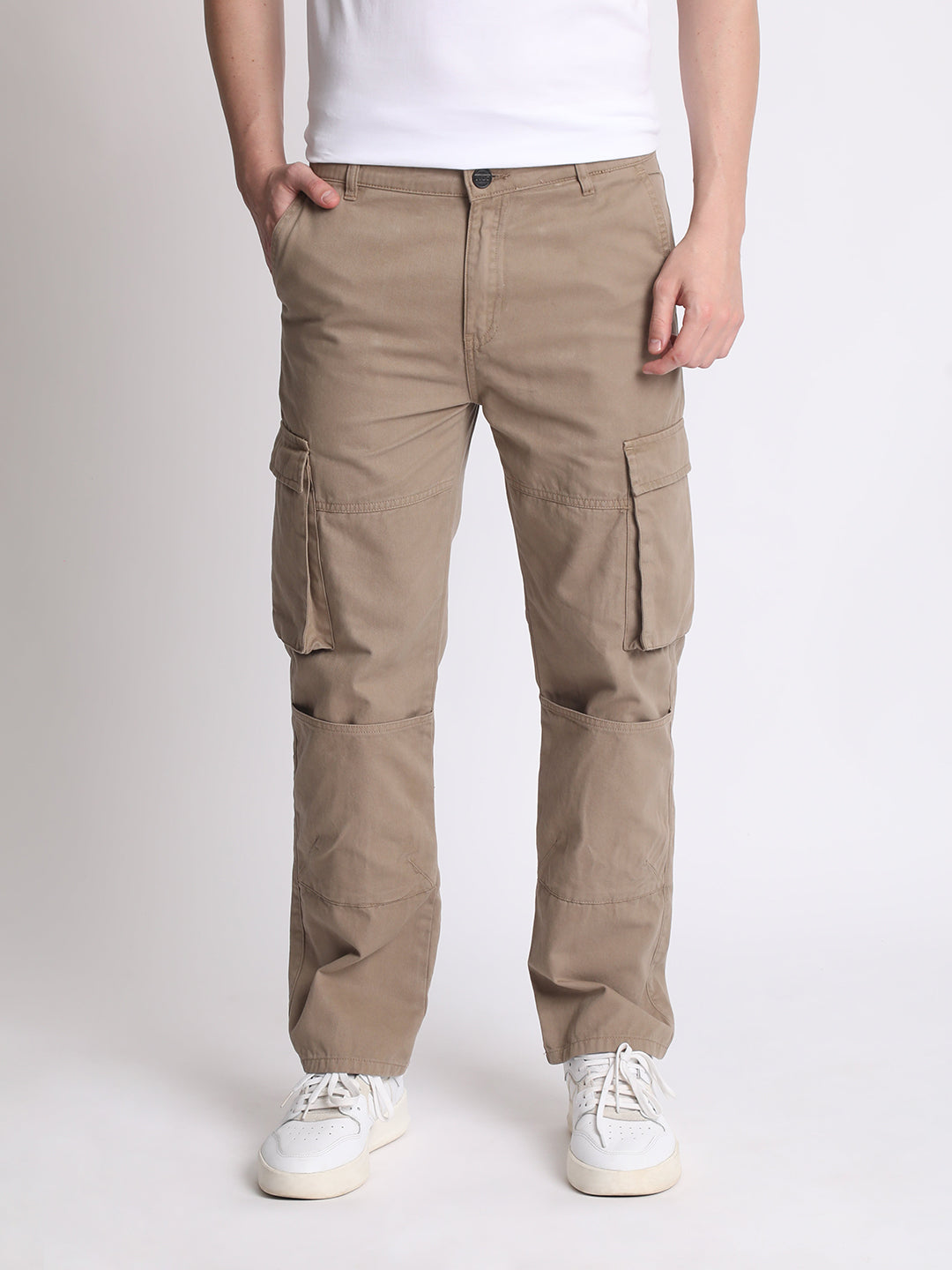 Men Brown Multi Cargo Sustainbale Trousers