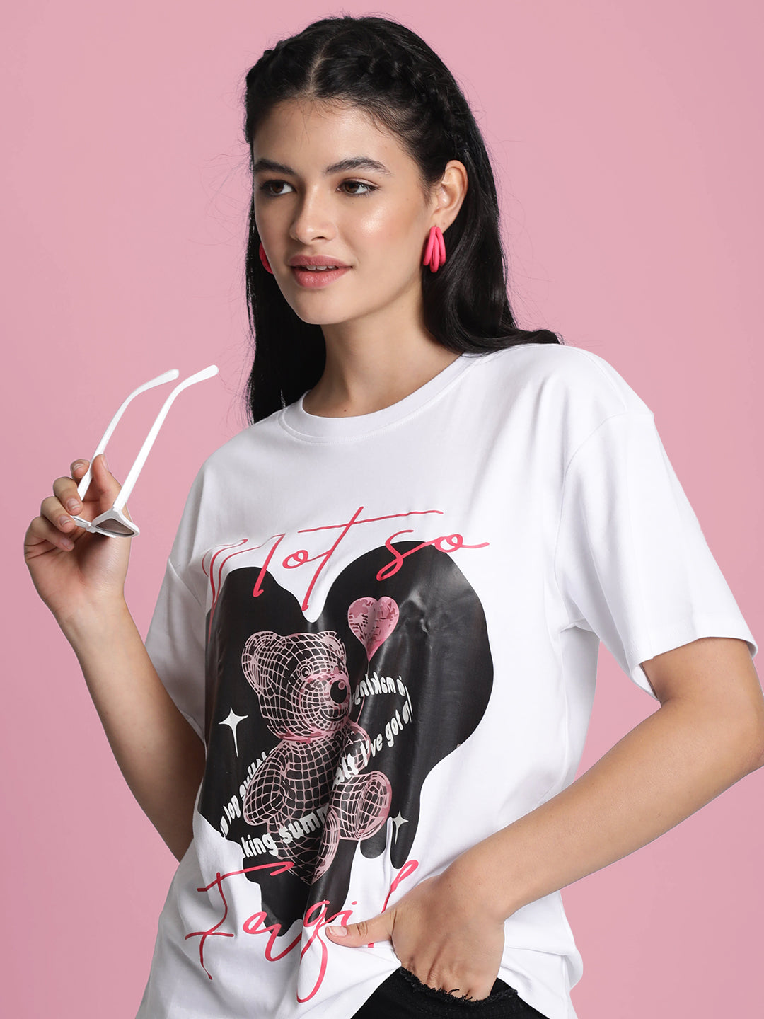 Women 'Not So Fragile' Graphic Printed Oversize T-Shirt