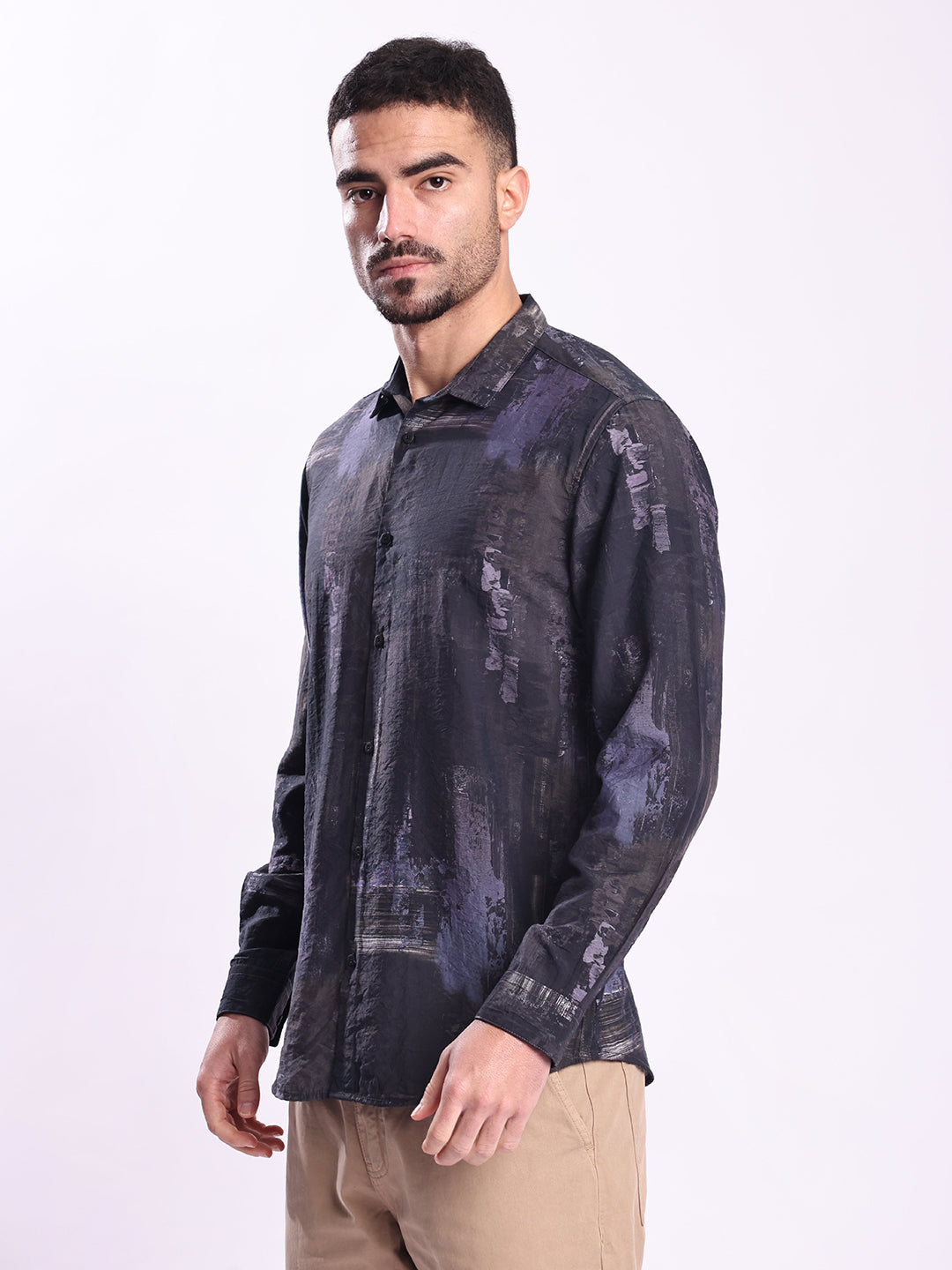 Men Abrstact Print Casual Shirt