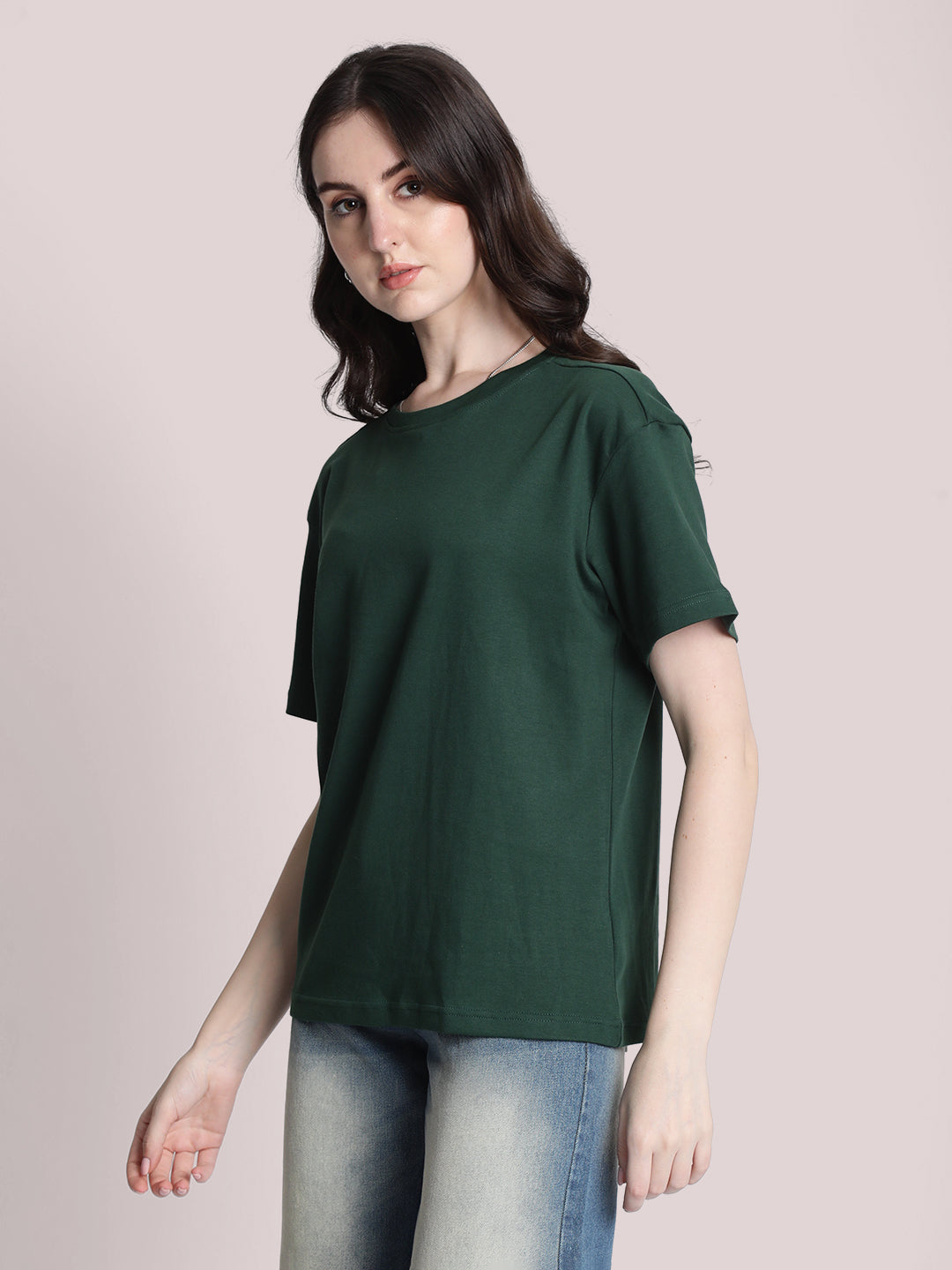 Women Dark Green Oversized T-shirt