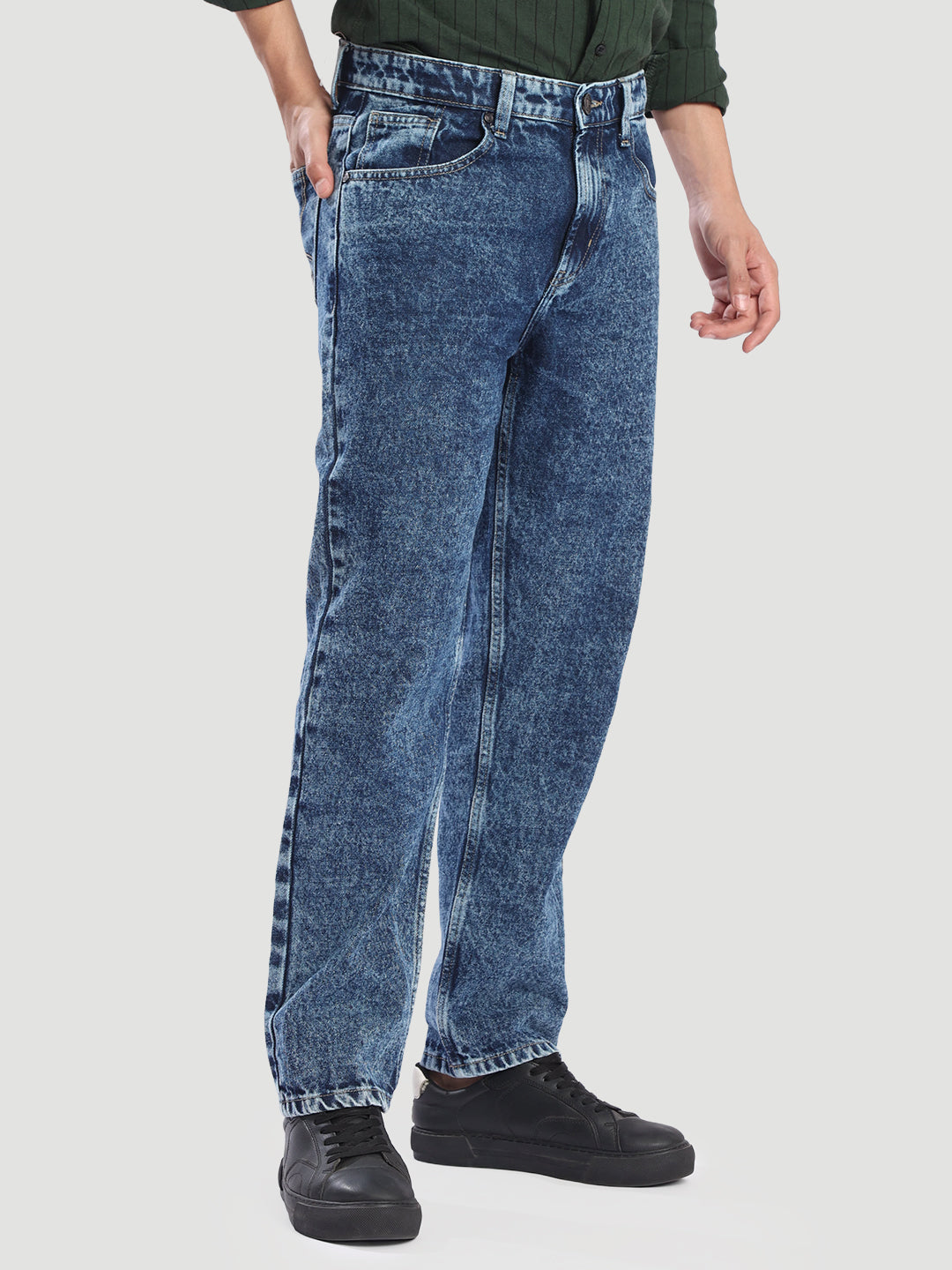 Men Relax Fit Jeans Fashion Wash