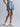 Women Mid Blue Regular Fit Denim Paneled Shorts with Big Cargo Pockets