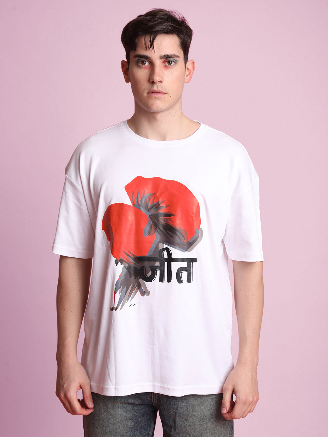 Gender Fluid White Graphic Printe Tee