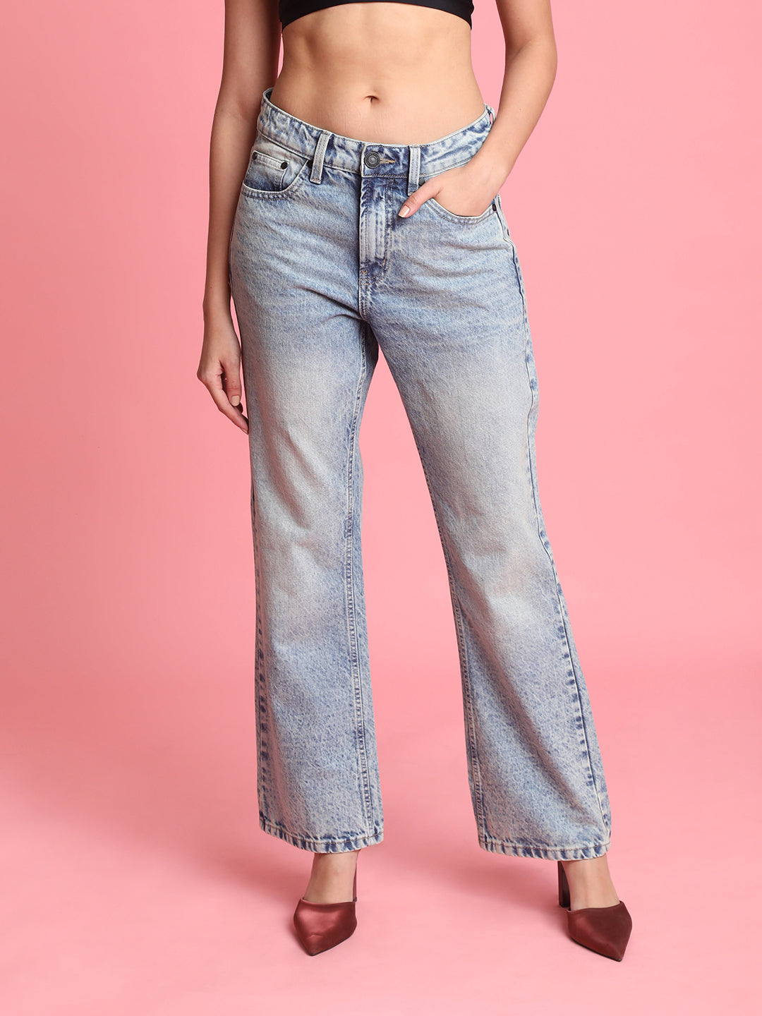 women Boot Cut  Blue Jeans