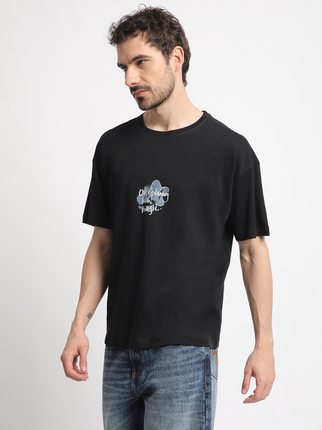 Men Quirky Graphic Oversized T Shirt