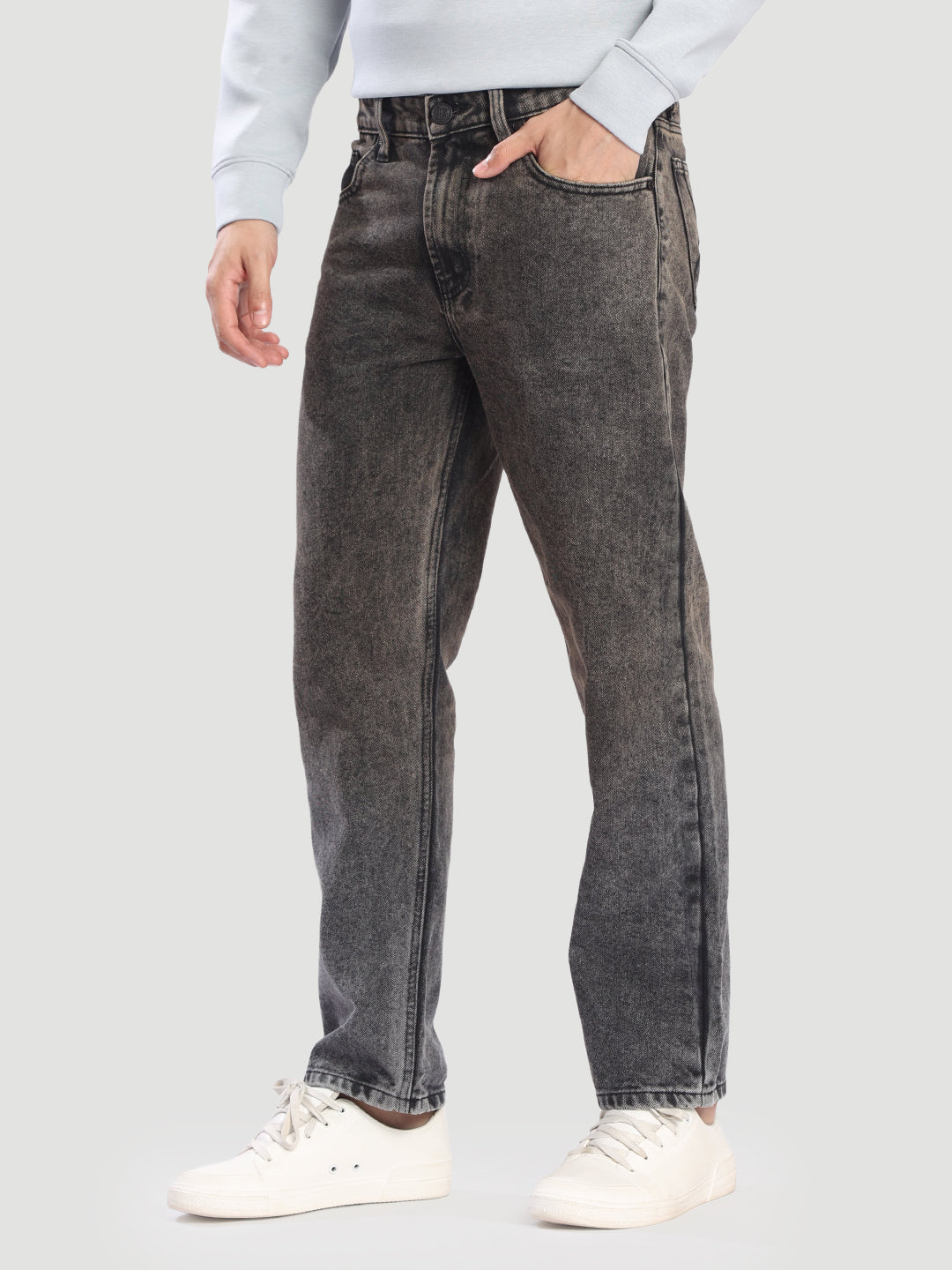 Men relax Fit brown tinted Charcoal jeans
