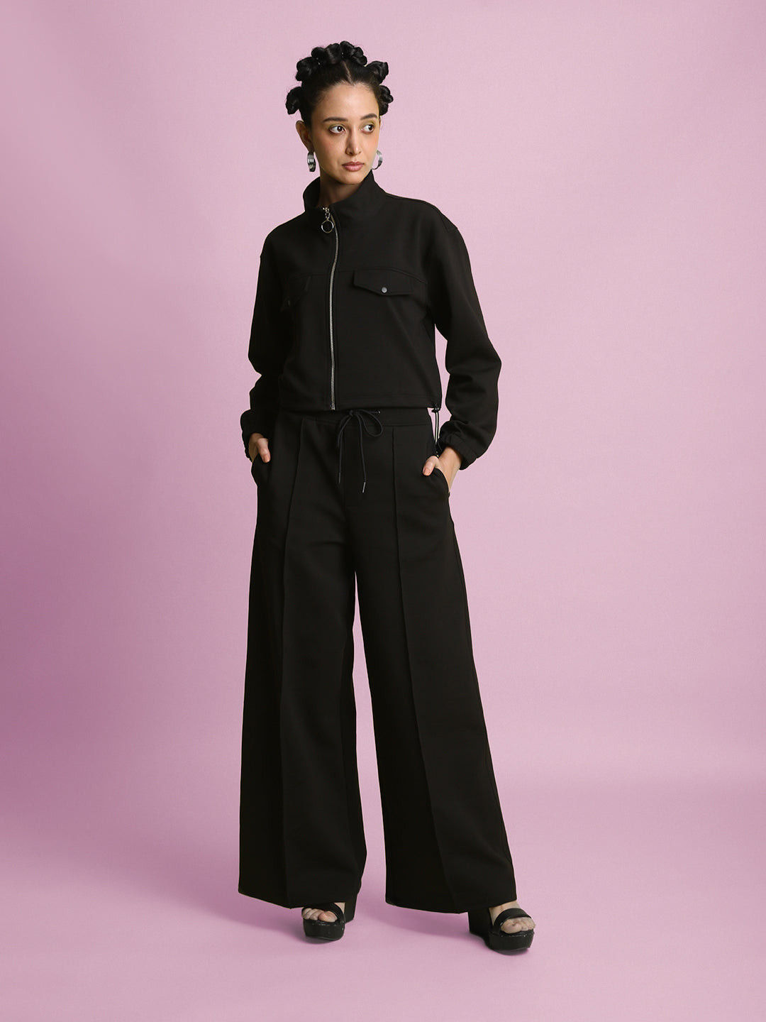 women's Relaxed Trouser & zipper jacket co-ord set