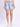Women Blue Washed Denim Cargo Shorts