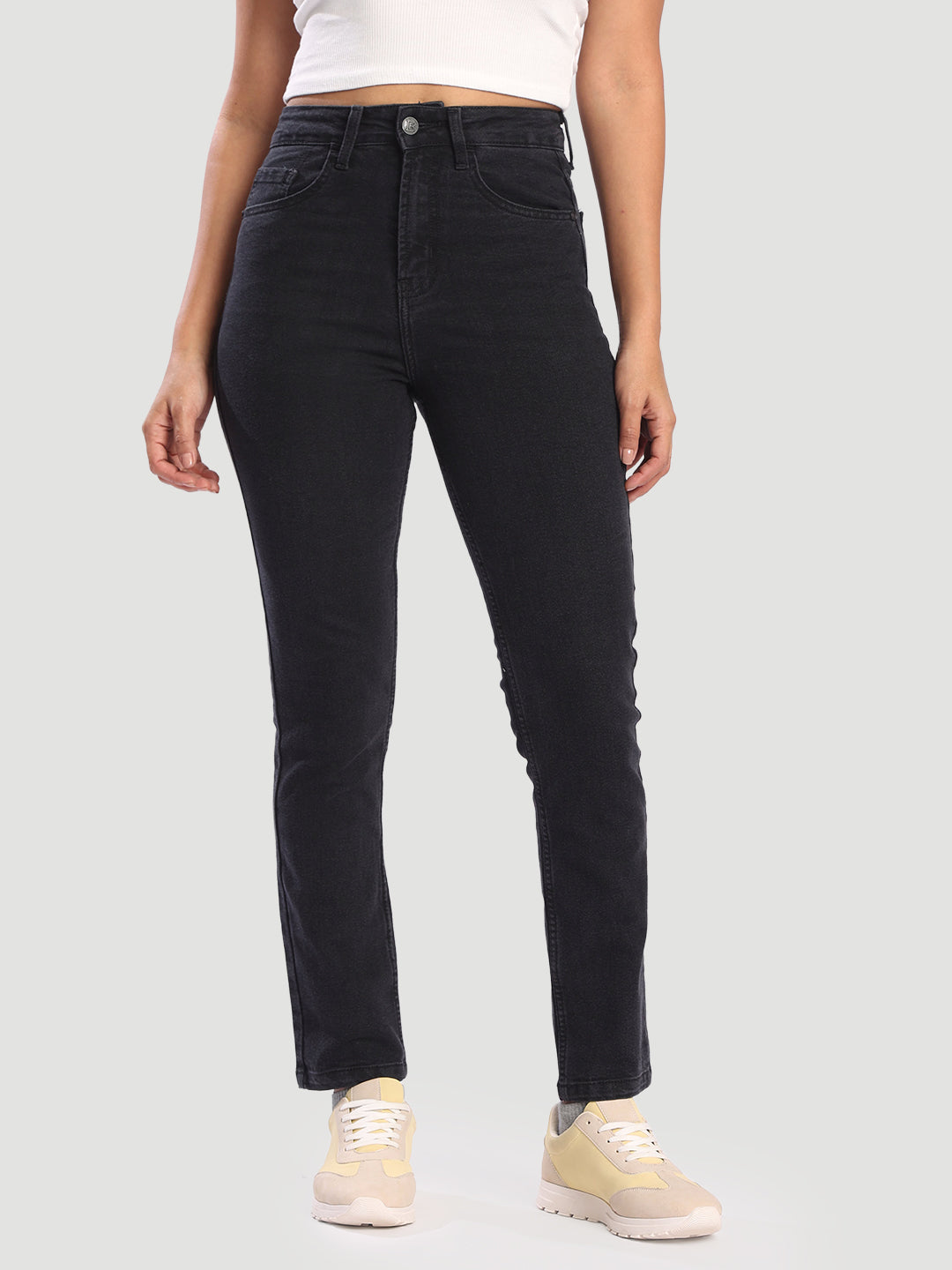Women Charcoal Stretchable Slim fit Jeans