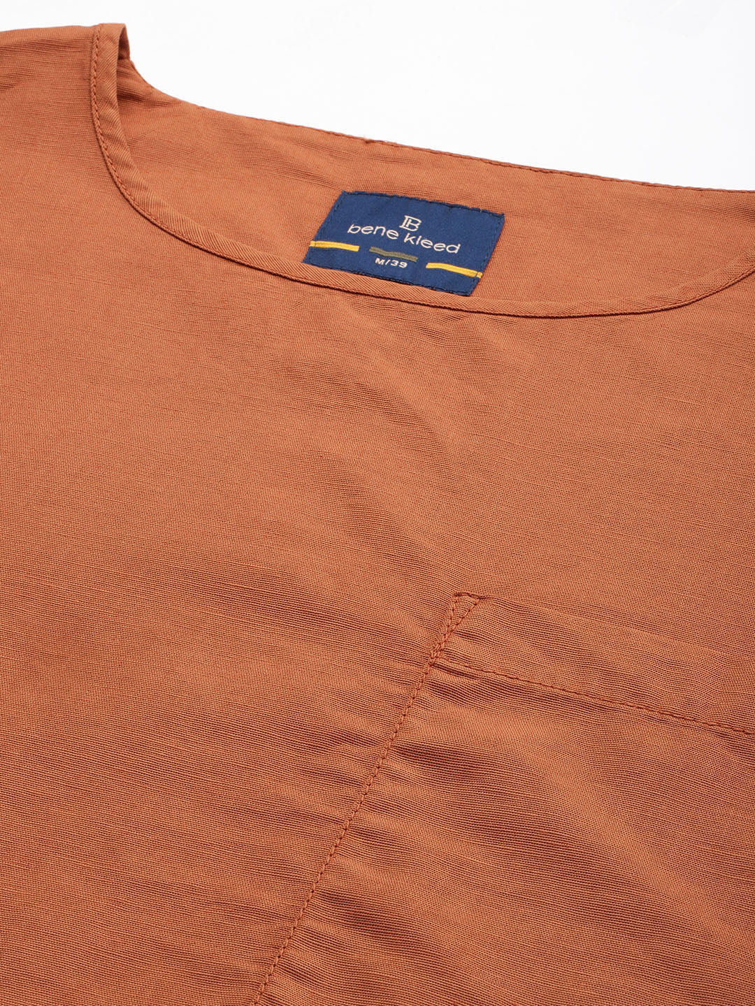 Men Rust Orange Solid Regular Fit Casual Shirt