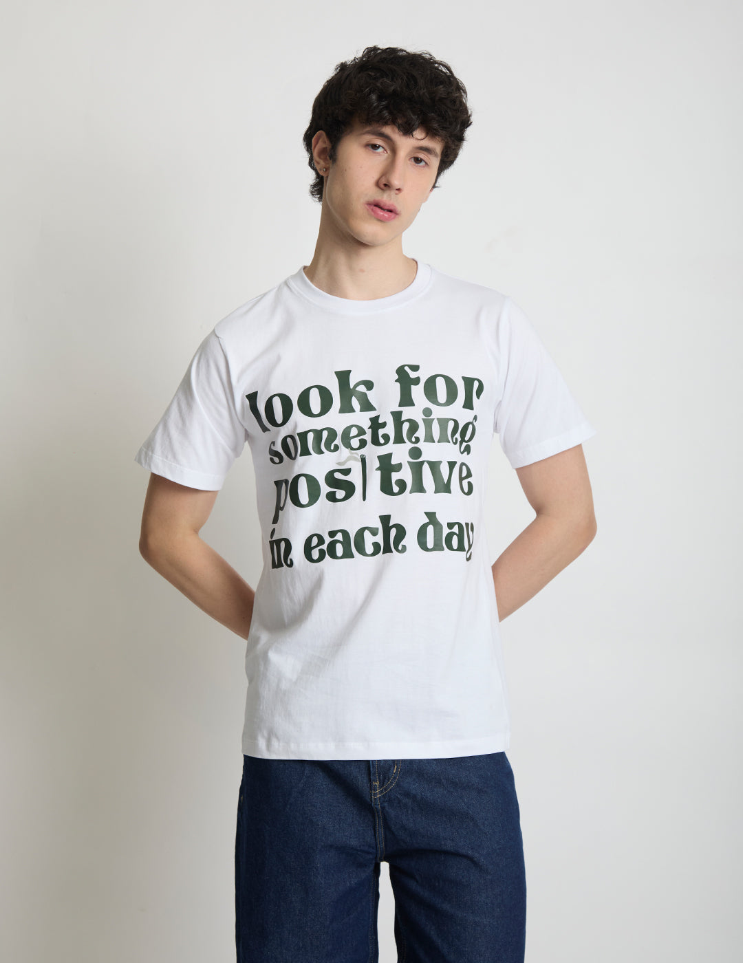 Men Look for something Positive Typograpy T shirt