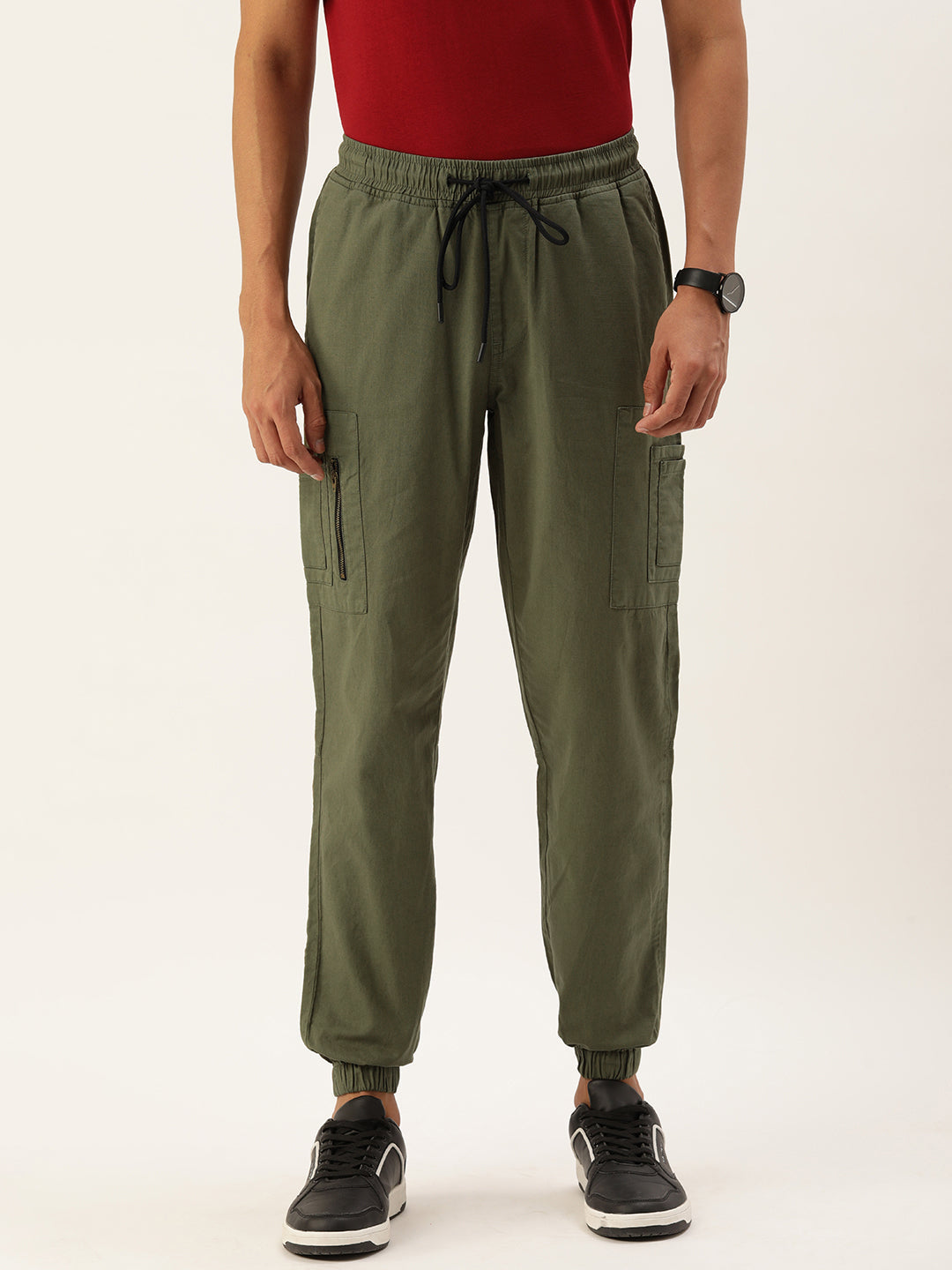 Men's Over Dyed cargo zipper style Jogger with Soft Handfeel