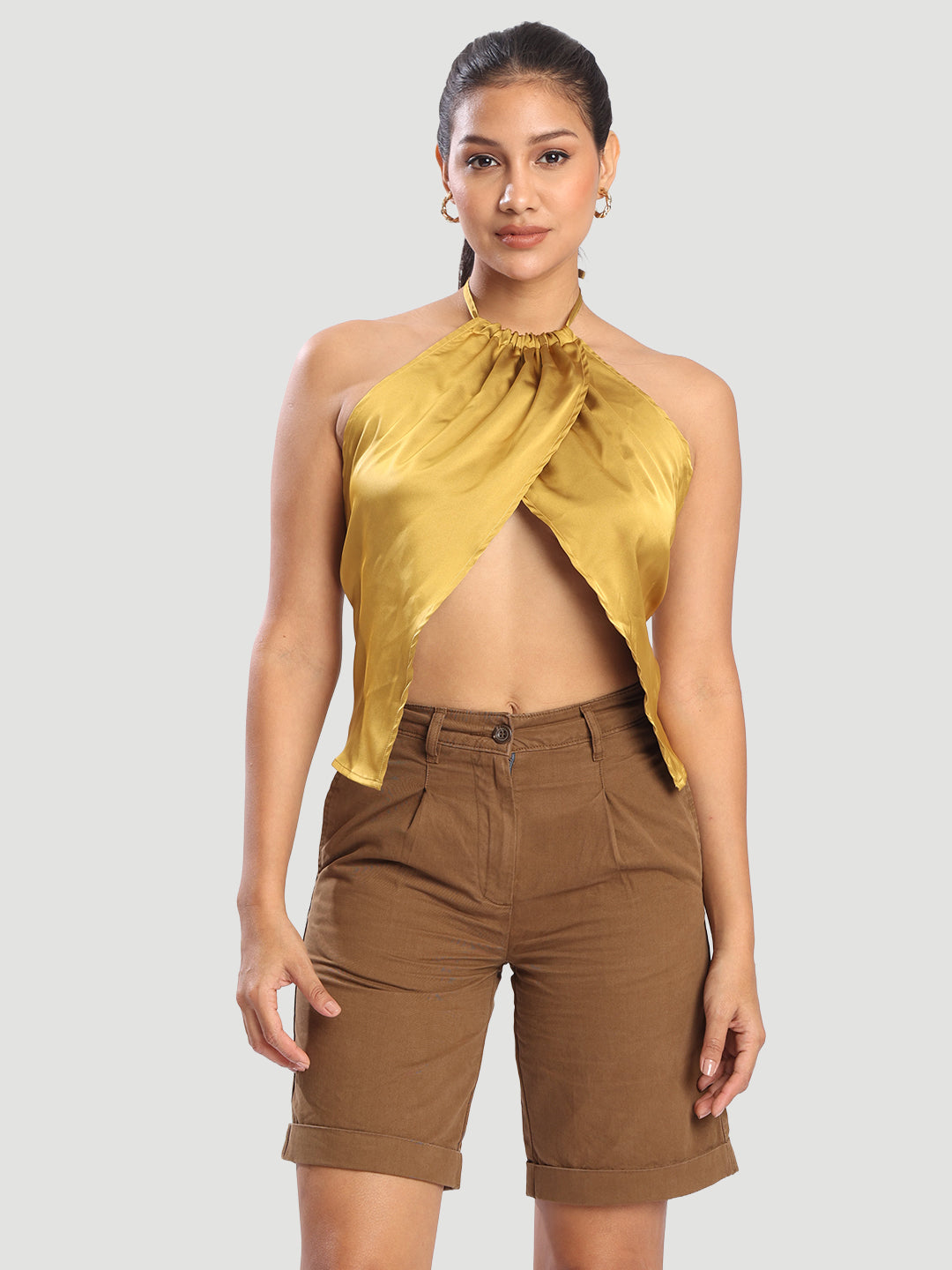 Women Adjustable cross halter neck adjustable top