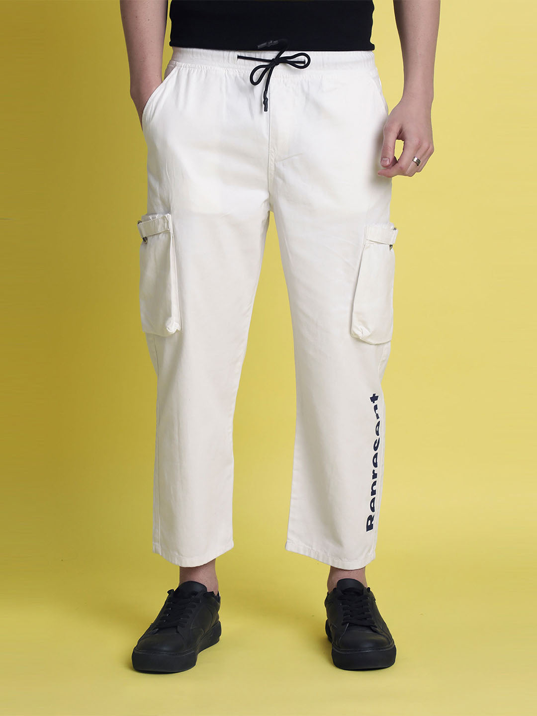 Men Printed Loose Crop Cargo Joggers