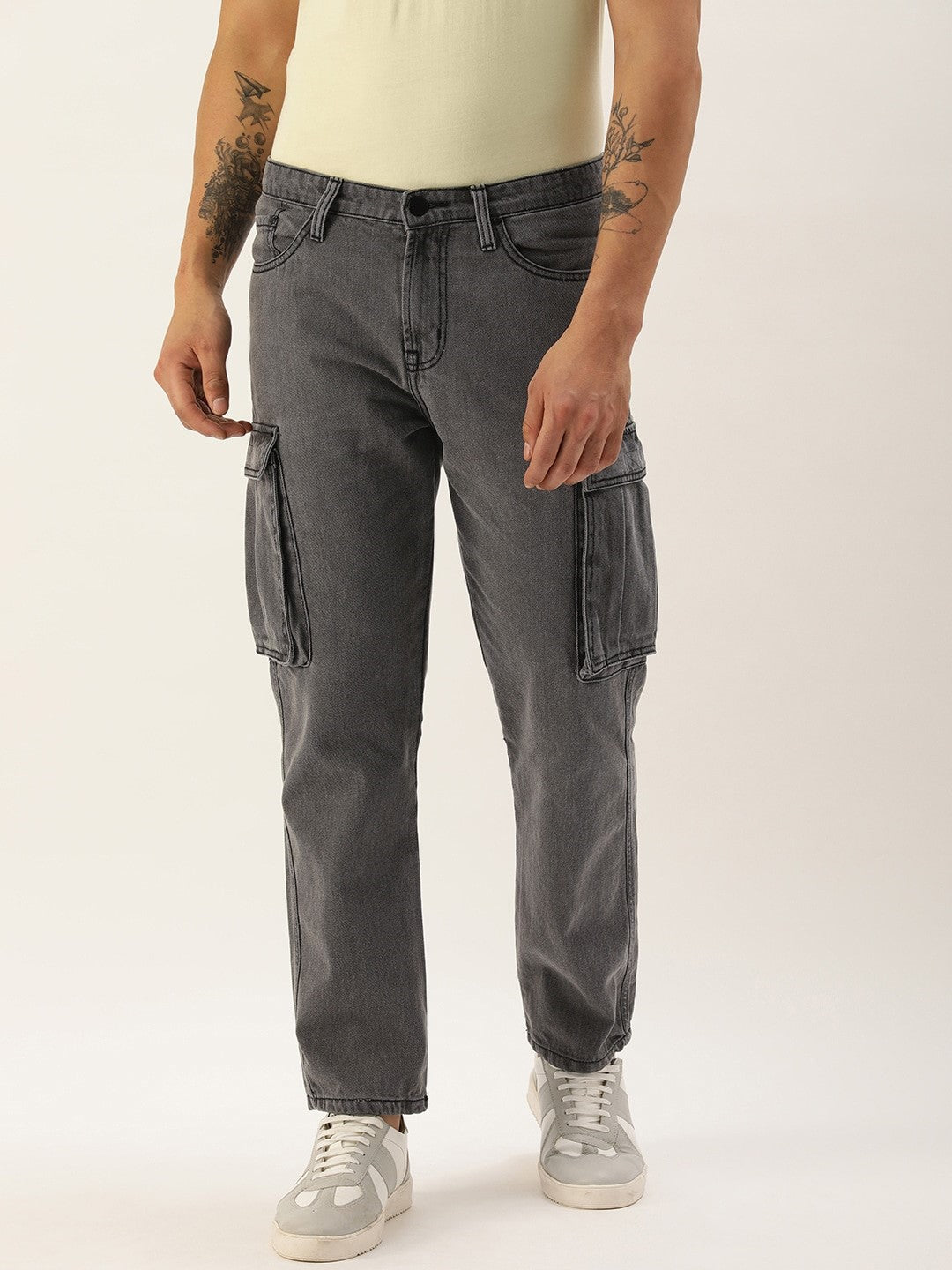 Men Relaxed Light Shade Cargo Jeans