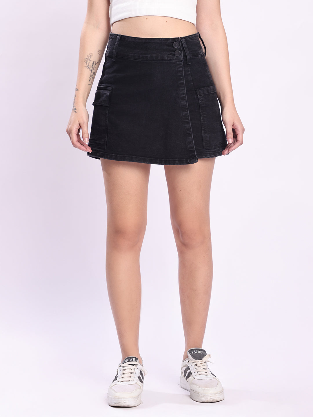 Women Black Denim Skirts