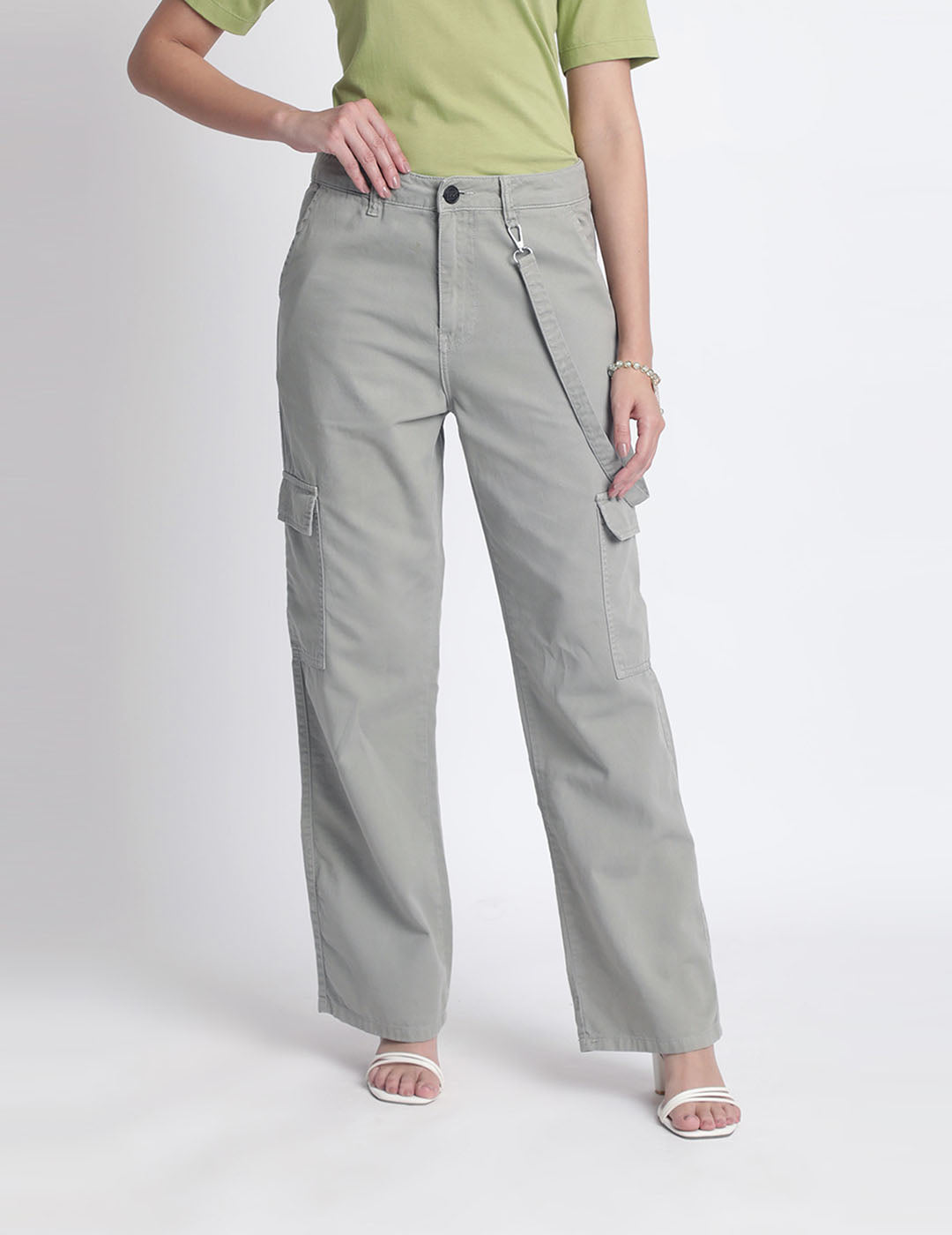 Women Pure Cotton Straight-Fit Crago Trousers