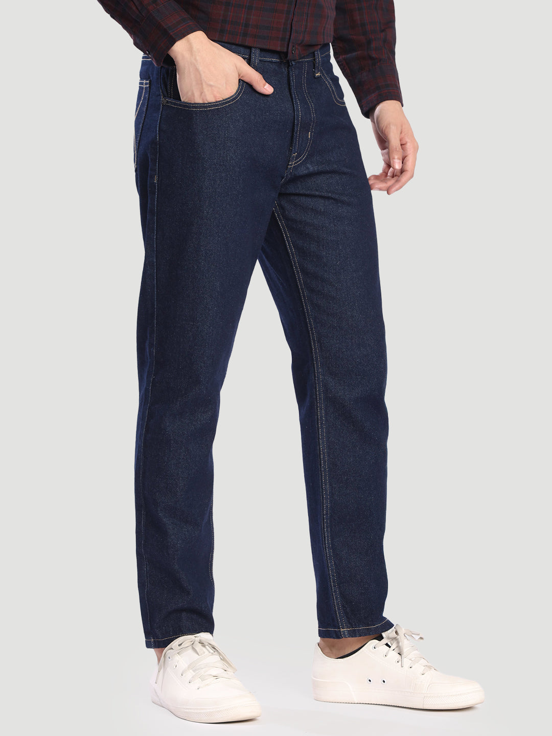 Men regular Fit Dark blue jeans