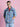 Men Blue Detachable Back Print Panel Denim Jacket