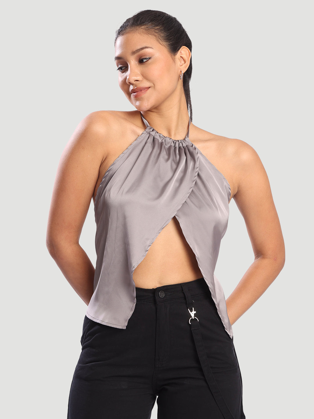 Women Adjustable cross halter neck adjustable top