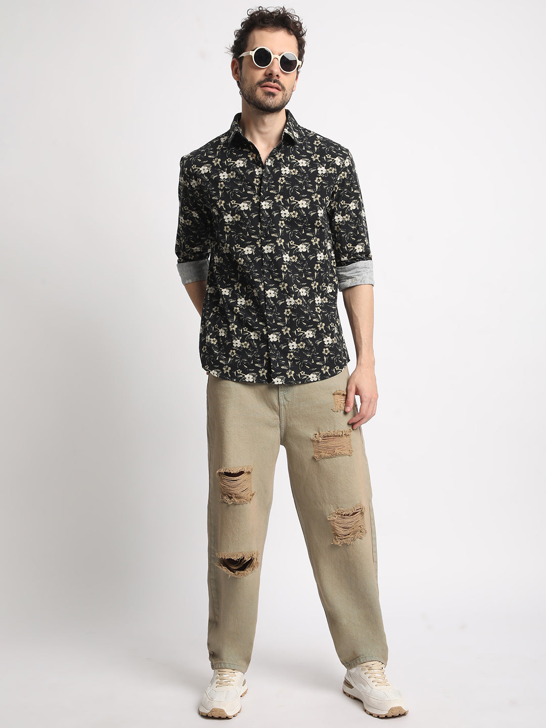 Men Classic Floral Opaque Printed Casual Shirt