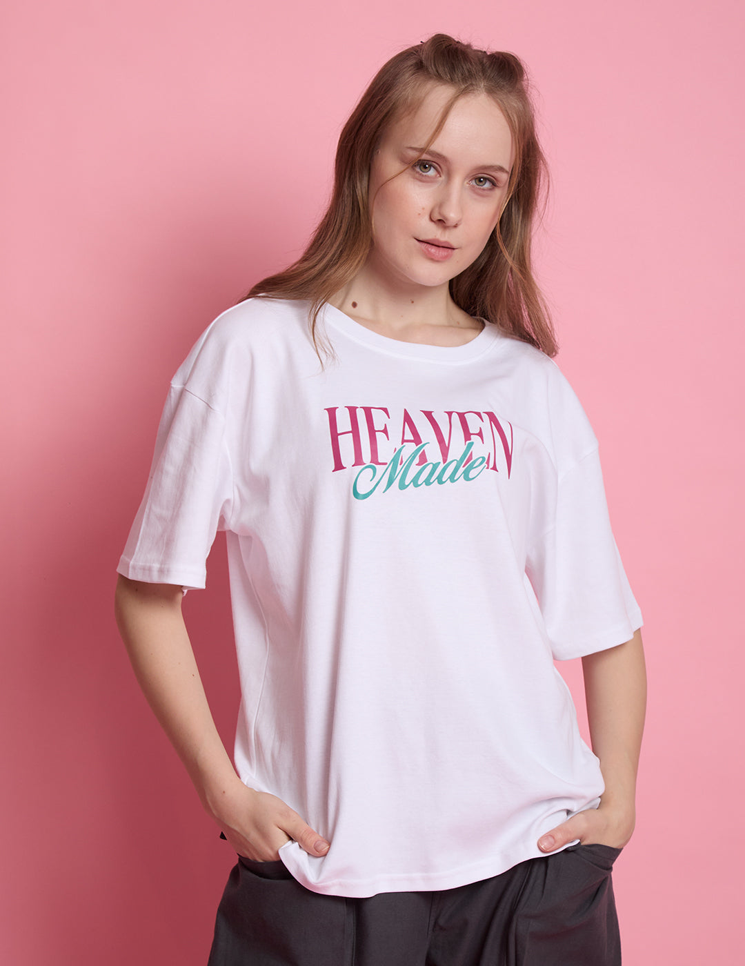 Women Heaven Made Cat Graphic Printed T shirt