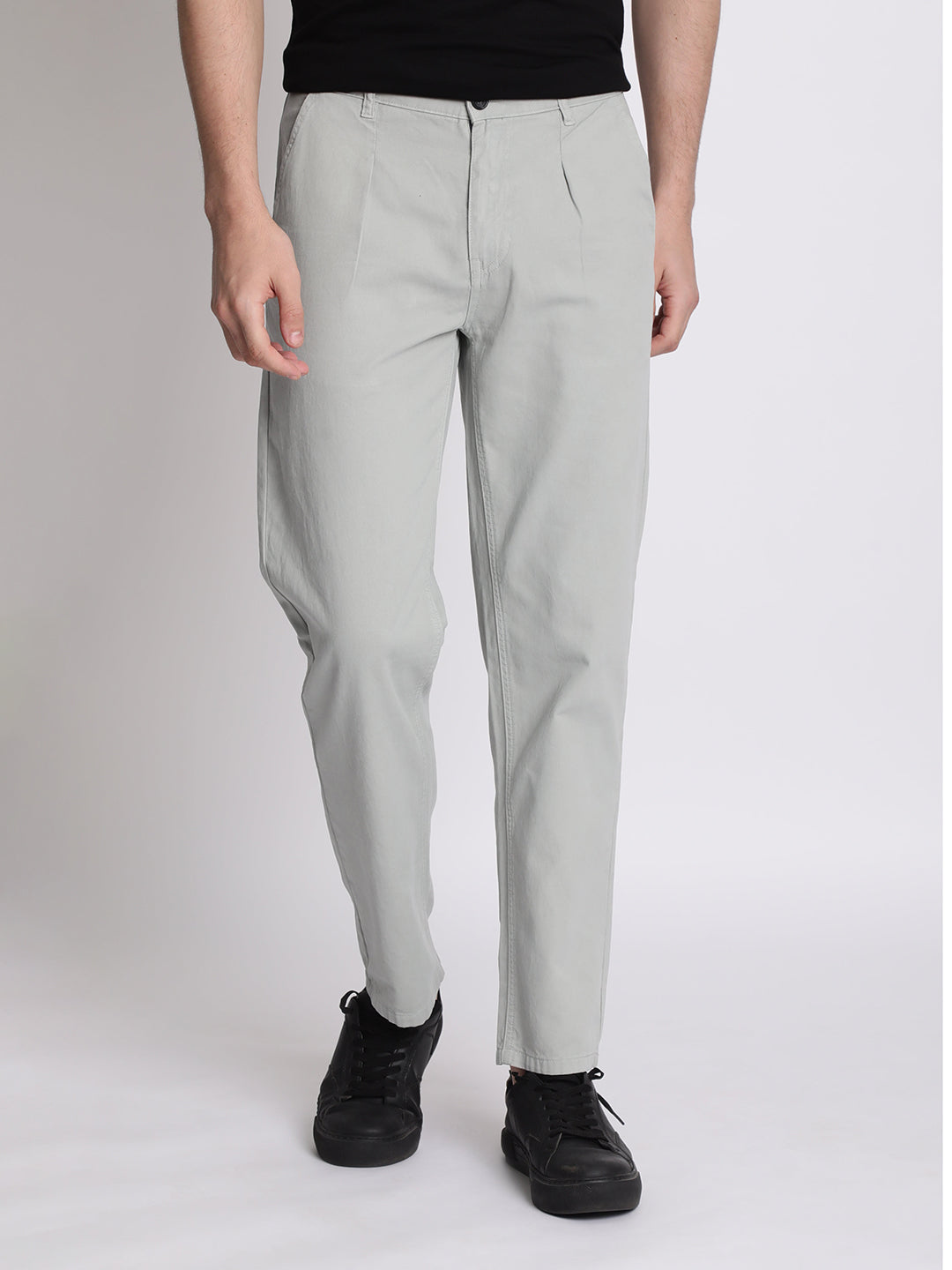 Men Grey Relax Fit Chino Trousers