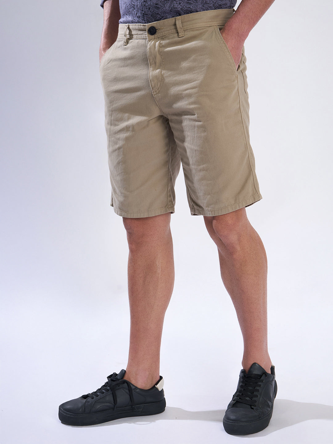 Men Green Slim Fit Chinos Shorts