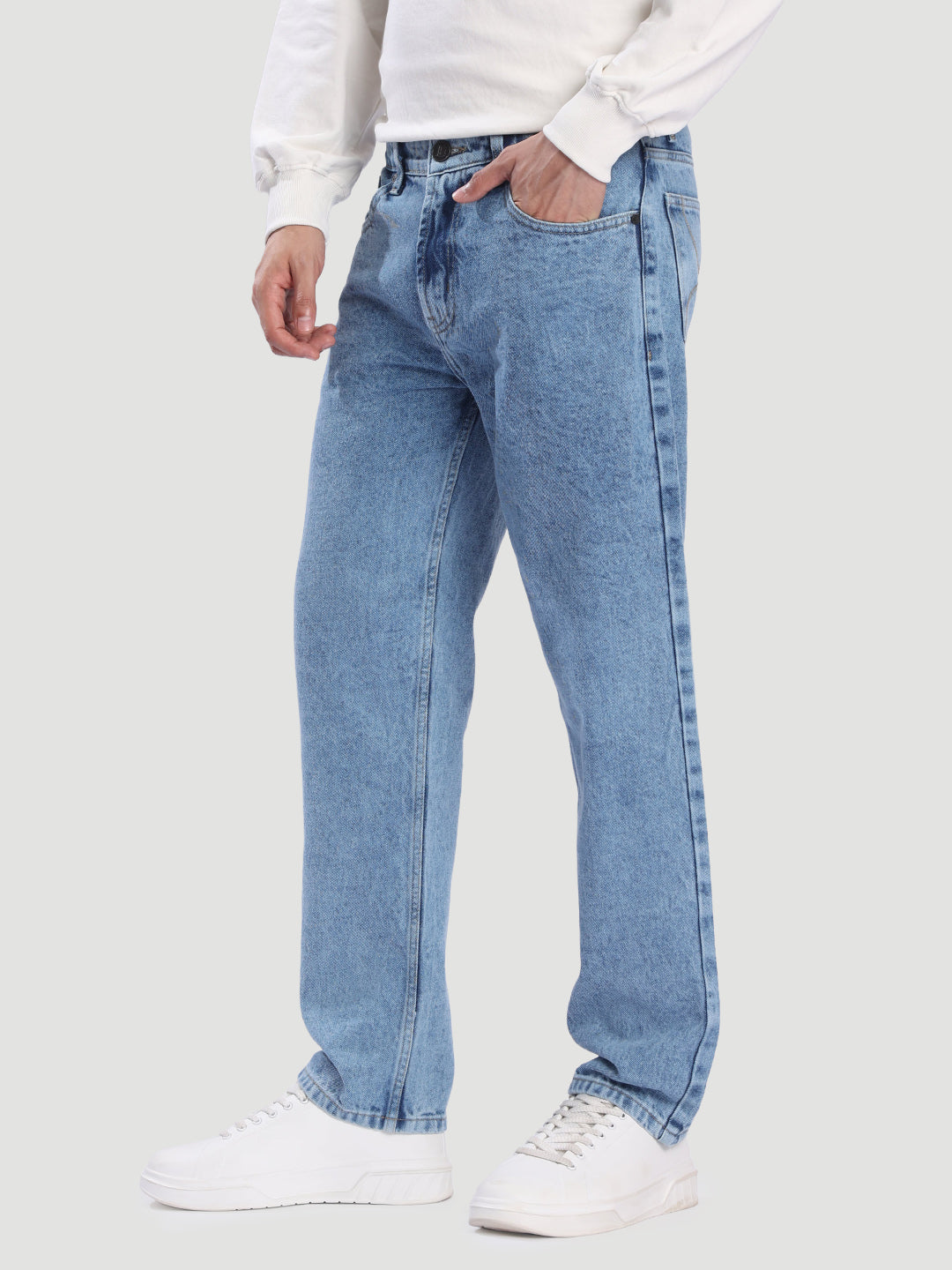 Men Relax Fit Jeans Fashion Wash