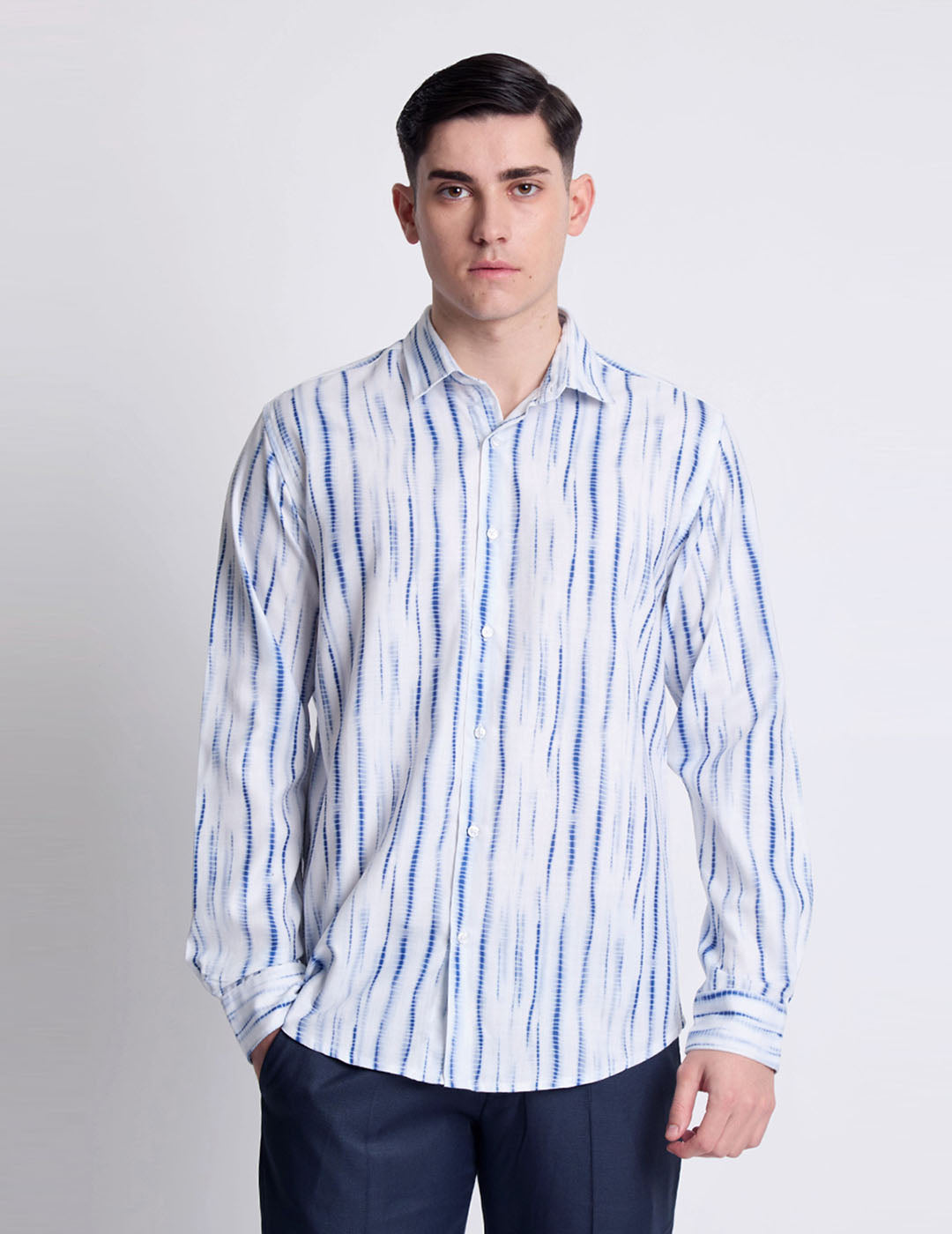 Men Stripes Design Full Sleeve Printed Casual Shirt