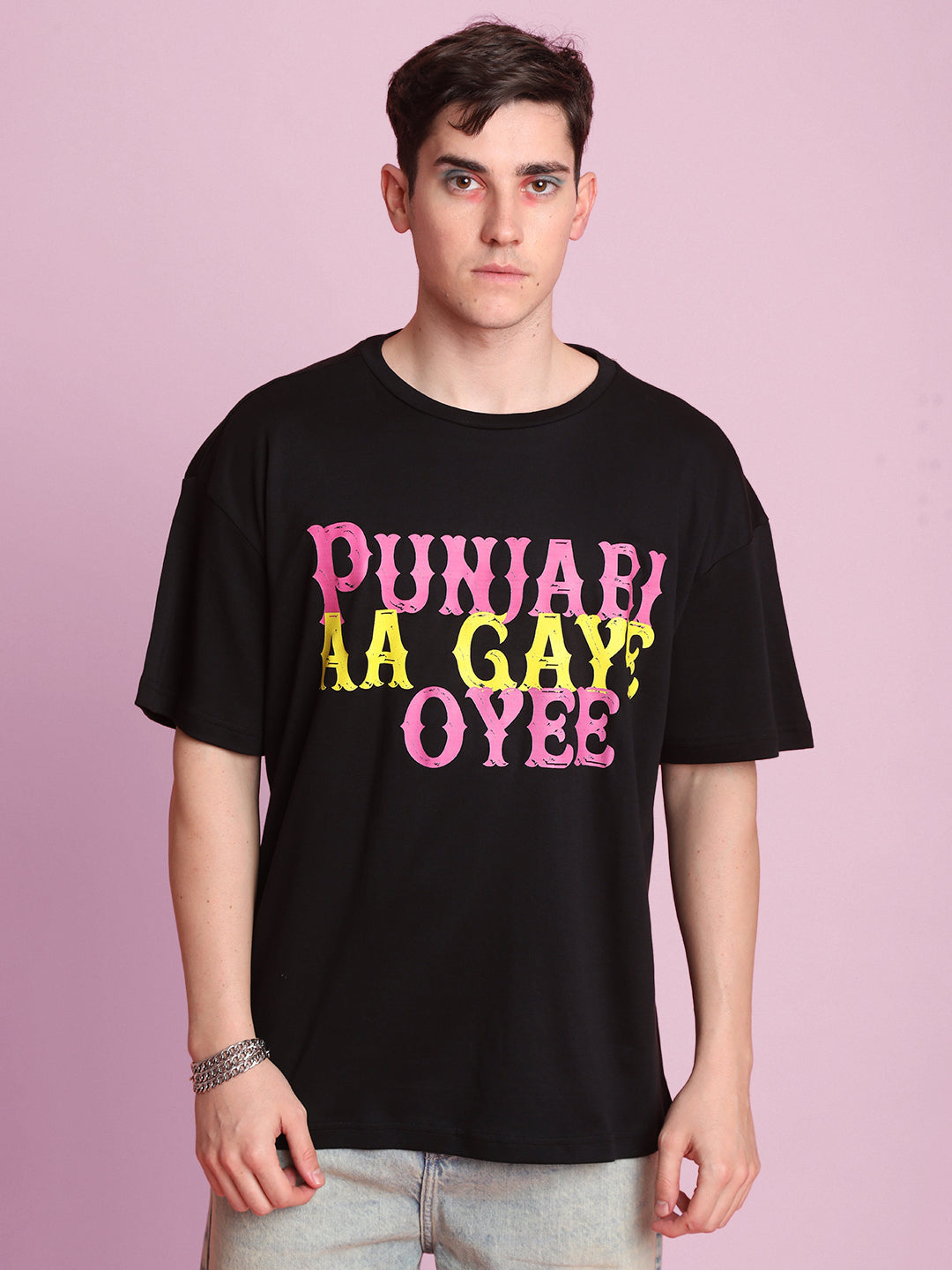 Gender Fluid Black Graphic Printe Tee