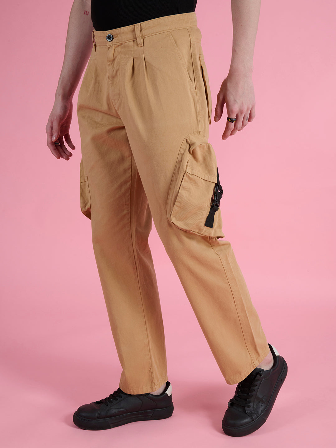 Men Straight Fit Dusty Mustard Trousers