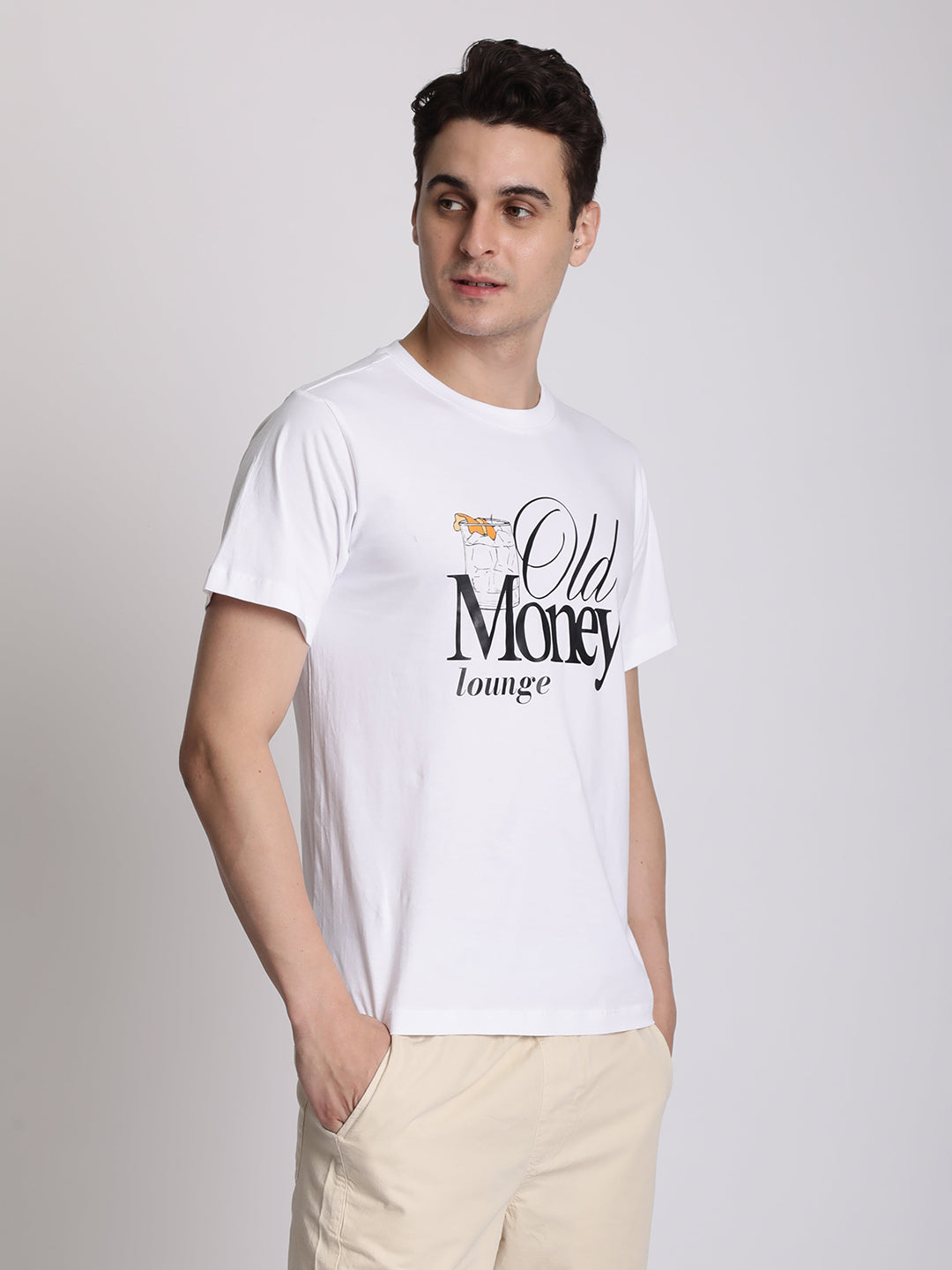 Men 'Old Money Lounge' Graphic Printed T Shirt