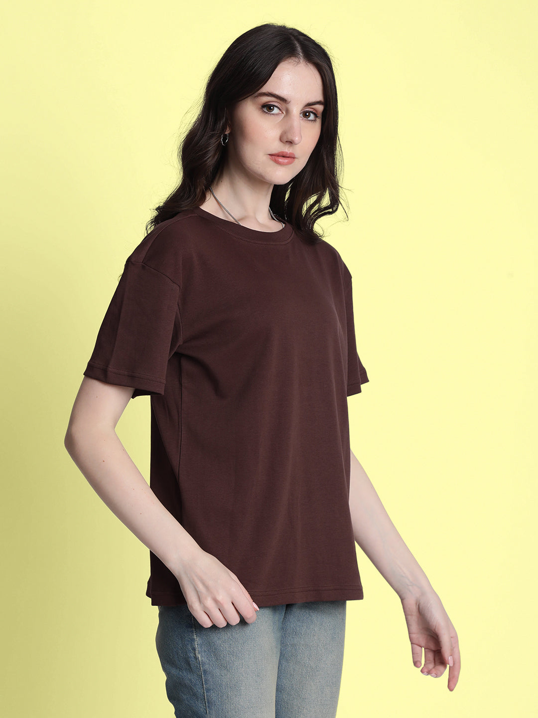 Women Brown Oversized T-shirt