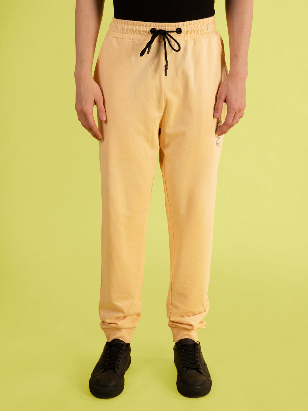 Gender Fluid Beige Relaxed-Fit Knitted Joggers