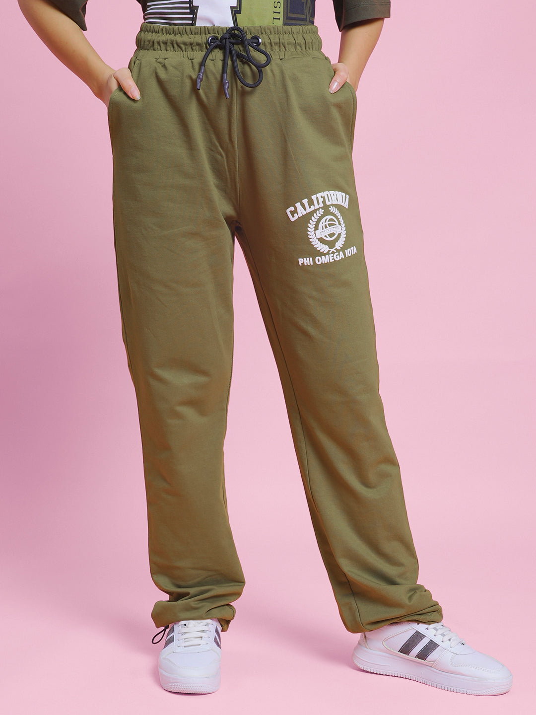 Gender Fluid Olive Relaxed-Fit Knitted Joggers