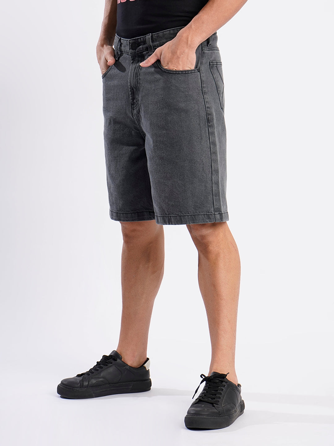 Men Charcoal Grey Relaxed Fit Denim Jeans
