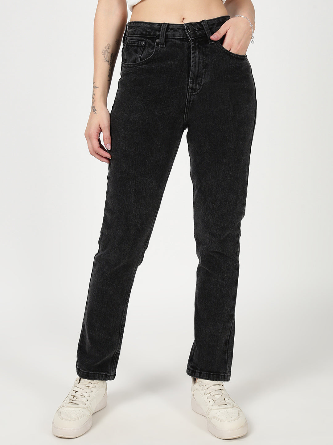 Women Charcoal Slim Fit stretchable Jeans