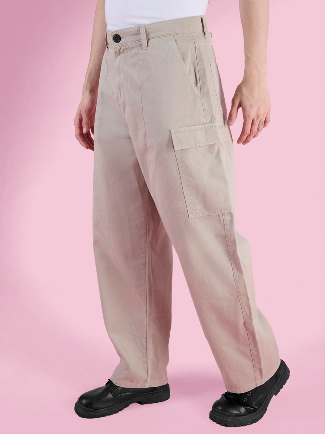 MEN-LOOSE BALLOON FIT COTTON CARGO TROUSERS