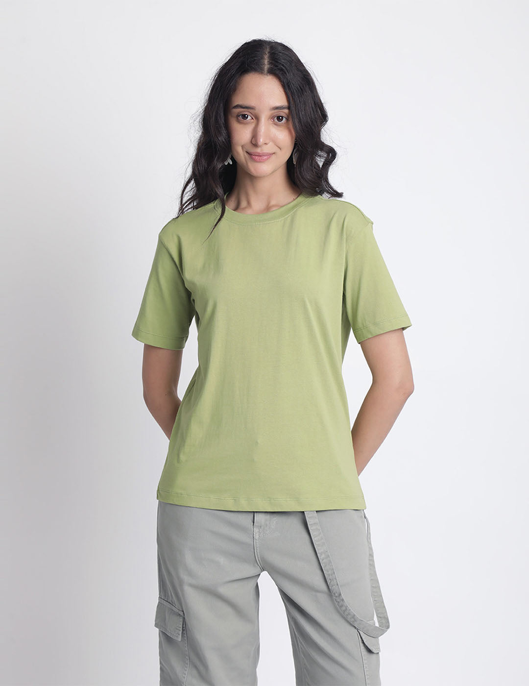 Women Solid Regular fit cotton T shirt